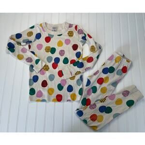 Hanna Andersson Easter Egg Pajamas Top Bottoms - Size Girl's 10 PLAY CONDITION
